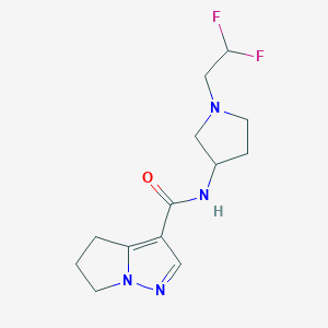 molecular formula C13H18F2N4O B6804085 N-[1-(2,2-difluoroethyl)pyrrolidin-3-yl]-5,6-dihydro-4H-pyrrolo[1,2-b]pyrazole-3-carboxamide 