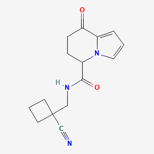 molecular formula C15H17N3O2 B6804088 N-[(1-cyanocyclobutyl)methyl]-8-oxo-6,7-dihydro-5H-indolizine-5-carboxamide 