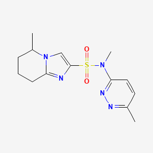 molecular formula C14H19N5O2S B6804200 N,5-dimethyl-N-(6-methylpyridazin-3-yl)-5,6,7,8-tetrahydroimidazo[1,2-a]pyridine-2-sulfonamide 