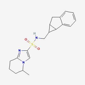 molecular formula C19H23N3O2S B6804206 N-(1,1a,6,6a-tetrahydrocyclopropa[a]inden-1-ylmethyl)-5-methyl-5,6,7,8-tetrahydroimidazo[1,2-a]pyridine-2-sulfonamide 