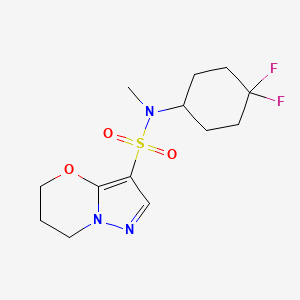 molecular formula C13H19F2N3O3S B6804323 N-(4,4-difluorocyclohexyl)-N-methyl-6,7-dihydro-5H-pyrazolo[5,1-b][1,3]oxazine-3-sulfonamide 