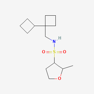 molecular formula C14H25NO3S B6804425 N-[(1-cyclobutylcyclobutyl)methyl]-2-methyloxolane-3-sulfonamide 