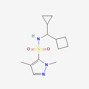 molecular formula C13H21N3O2S B6804443 N-[cyclobutyl(cyclopropyl)methyl]-2,4-dimethylpyrazole-3-sulfonamide 