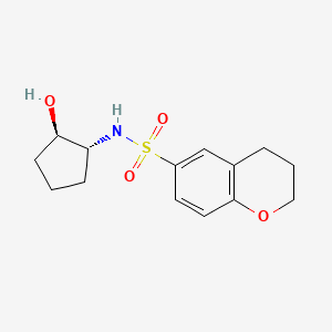 molecular formula C14H19NO4S B6804475 N-[(1R,2R)-2-hydroxycyclopentyl]-3,4-dihydro-2H-chromene-6-sulfonamide 