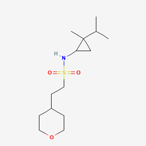 molecular formula C14H27NO3S B6804558 N-(2-methyl-2-propan-2-ylcyclopropyl)-2-(oxan-4-yl)ethanesulfonamide 