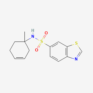 molecular formula C14H16N2O2S2 B6804609 N-(1-methylcyclohex-3-en-1-yl)-1,3-benzothiazole-6-sulfonamide 