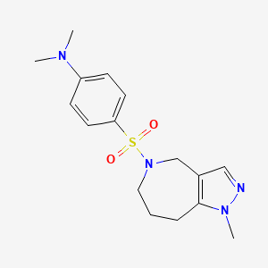 molecular formula C16H22N4O2S B6804710 N,N-dimethyl-4-[(1-methyl-4,6,7,8-tetrahydropyrazolo[4,3-c]azepin-5-yl)sulfonyl]aniline 