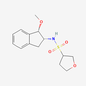 molecular formula C14H19NO4S B6804735 N-[(1S,2R)-1-methoxy-2,3-dihydro-1H-inden-2-yl]oxolane-3-sulfonamide 