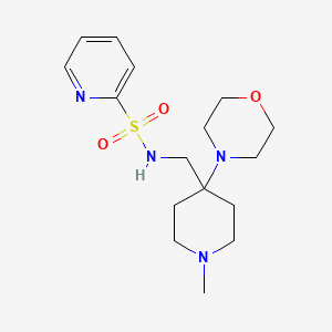 molecular formula C16H26N4O3S B6804750 N-[(1-methyl-4-morpholin-4-ylpiperidin-4-yl)methyl]pyridine-2-sulfonamide 