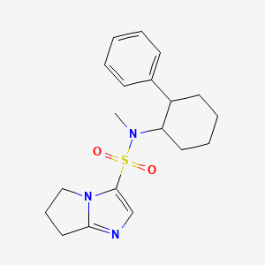 molecular formula C19H25N3O2S B6804819 N-methyl-N-(2-phenylcyclohexyl)-6,7-dihydro-5H-pyrrolo[1,2-a]imidazole-3-sulfonamide 