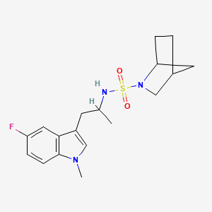 molecular formula C18H24FN3O2S B6804874 N-[1-(5-fluoro-1-methylindol-3-yl)propan-2-yl]-2-azabicyclo[2.2.1]heptane-2-sulfonamide 