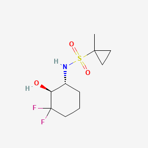 molecular formula C10H17F2NO3S B6804878 N-[(1R,2S)-3,3-difluoro-2-hydroxycyclohexyl]-1-methylcyclopropane-1-sulfonamide 