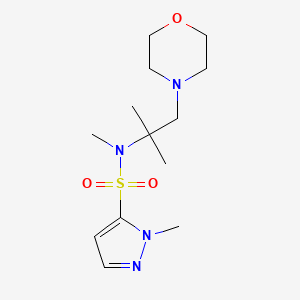 molecular formula C13H24N4O3S B6804903 N,2-dimethyl-N-(2-methyl-1-morpholin-4-ylpropan-2-yl)pyrazole-3-sulfonamide 