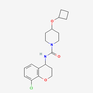 molecular formula C19H25ClN2O3 B6804927 N-(8-chloro-3,4-dihydro-2H-chromen-4-yl)-4-cyclobutyloxypiperidine-1-carboxamide 