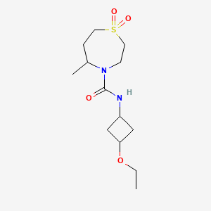 molecular formula C13H24N2O4S B6804993 N-(3-ethoxycyclobutyl)-5-methyl-1,1-dioxo-1,4-thiazepane-4-carboxamide 