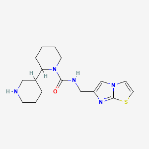 molecular formula C17H25N5OS B6805048 N-(imidazo[2,1-b][1,3]thiazol-6-ylmethyl)-2-piperidin-3-ylpiperidine-1-carboxamide 