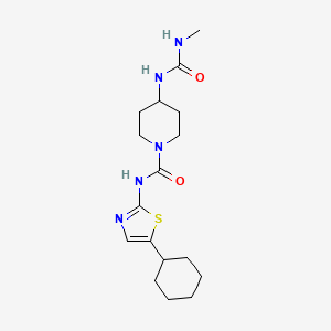 molecular formula C17H27N5O2S B6805103 N-(5-cyclohexyl-1,3-thiazol-2-yl)-4-(methylcarbamoylamino)piperidine-1-carboxamide 