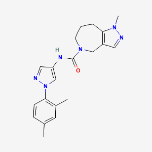 molecular formula C20H24N6O B6805121 N-[1-(2,4-dimethylphenyl)pyrazol-4-yl]-1-methyl-4,6,7,8-tetrahydropyrazolo[4,3-c]azepine-5-carboxamide 