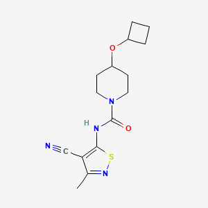 molecular formula C15H20N4O2S B6805153 N-(4-cyano-3-methyl-1,2-thiazol-5-yl)-4-cyclobutyloxypiperidine-1-carboxamide 