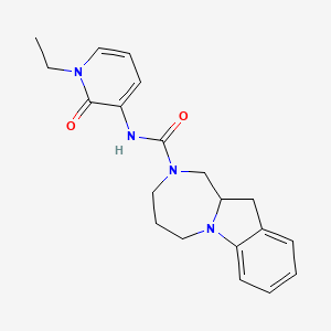 molecular formula C20H24N4O2 B6805256 N-(1-ethyl-2-oxopyridin-3-yl)-1,3,4,5,11,11a-hexahydro-[1,4]diazepino[1,2-a]indole-2-carboxamide 