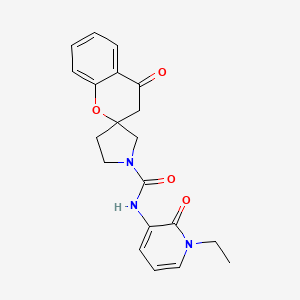 molecular formula C20H21N3O4 B6805283 N-(1-ethyl-2-oxopyridin-3-yl)-4-oxospiro[3H-chromene-2,3'-pyrrolidine]-1'-carboxamide 