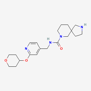 molecular formula C20H30N4O3 B6805449 N-[[2-(oxan-4-yloxy)pyridin-4-yl]methyl]-2,7-diazaspiro[4.5]decane-7-carboxamide 