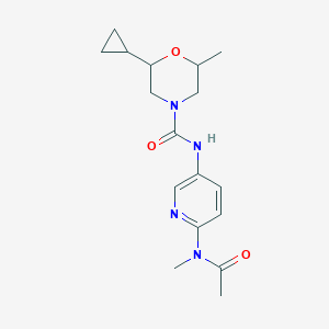 molecular formula C17H24N4O3 B6805464 N-[6-[acetyl(methyl)amino]pyridin-3-yl]-2-cyclopropyl-6-methylmorpholine-4-carboxamide 
