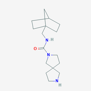 molecular formula C16H27N3O B6805646 N-(1-bicyclo[2.2.1]heptanylmethyl)-2,7-diazaspiro[4.4]nonane-2-carboxamide 