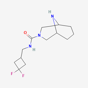 molecular formula C13H21F2N3O B6805734 N-[(3,3-difluorocyclobutyl)methyl]-3,9-diazabicyclo[3.3.1]nonane-3-carboxamide 