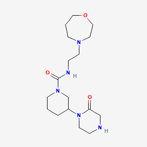 molecular formula C17H31N5O3 B6805747 N-[2-(1,4-oxazepan-4-yl)ethyl]-3-(2-oxopiperazin-1-yl)piperidine-1-carboxamide 