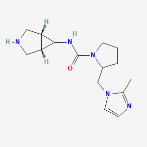 molecular formula C15H23N5O B6805849 N-[(1S,5R)-3-azabicyclo[3.1.0]hexan-6-yl]-2-[(2-methylimidazol-1-yl)methyl]pyrrolidine-1-carboxamide 