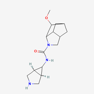 molecular formula C15H23N3O2 B6805859 N-[(1R,5S)-3-azabicyclo[3.1.0]hexan-6-yl]-2-methoxy-4-azatricyclo[4.2.1.03,7]nonane-4-carboxamide 