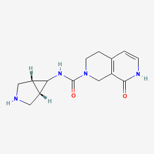 molecular formula C14H18N4O2 B6805866 N-[(1S,5R)-3-azabicyclo[3.1.0]hexan-6-yl]-8-oxo-1,3,4,7-tetrahydro-2,7-naphthyridine-2-carboxamide 