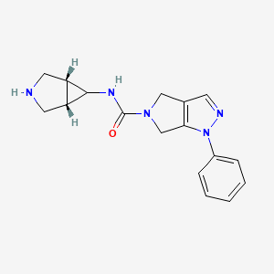 molecular formula C17H19N5O B6805895 N-[(1S,5R)-3-azabicyclo[3.1.0]hexan-6-yl]-1-phenyl-4,6-dihydropyrrolo[3,4-c]pyrazole-5-carboxamide 