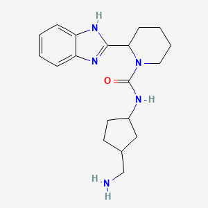 molecular formula C19H27N5O B6805953 N-[3-(aminomethyl)cyclopentyl]-2-(1H-benzimidazol-2-yl)piperidine-1-carboxamide 