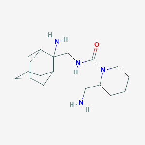 molecular formula C18H32N4O B6806014 N-[(2-amino-2-adamantyl)methyl]-2-(aminomethyl)piperidine-1-carboxamide 