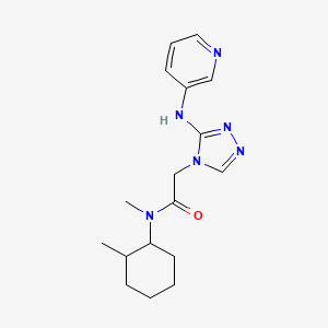 molecular formula C17H24N6O B6806107 N-methyl-N-(2-methylcyclohexyl)-2-[3-(pyridin-3-ylamino)-1,2,4-triazol-4-yl]acetamide 