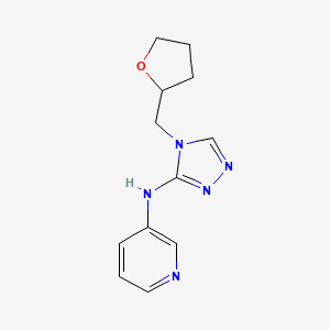 molecular formula C12H15N5O B6806128 N-[4-(oxolan-2-ylmethyl)-1,2,4-triazol-3-yl]pyridin-3-amine 