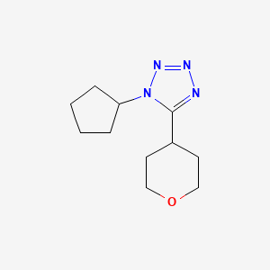 molecular formula C11H18N4O B6806229 1-Cyclopentyl-5-(oxan-4-yl)tetrazole 