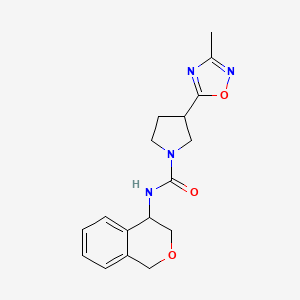 molecular formula C17H20N4O3 B6806384 N-(3,4-dihydro-1H-isochromen-4-yl)-3-(3-methyl-1,2,4-oxadiazol-5-yl)pyrrolidine-1-carboxamide 