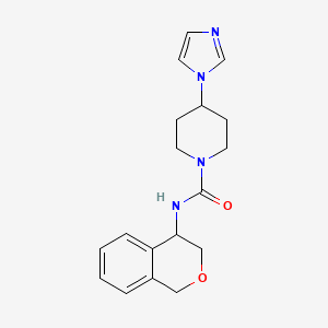 molecular formula C18H22N4O2 B6806403 N-(3,4-dihydro-1H-isochromen-4-yl)-4-imidazol-1-ylpiperidine-1-carboxamide 