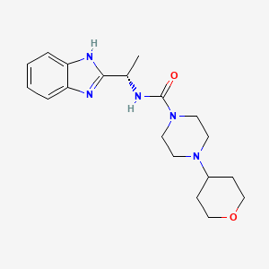 molecular formula C19H27N5O2 B6806417 N-[(1S)-1-(1H-benzimidazol-2-yl)ethyl]-4-(oxan-4-yl)piperazine-1-carboxamide 