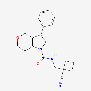 molecular formula C20H25N3O2 B6806420 N-[(1-cyanocyclobutyl)methyl]-3-phenyl-3,3a,4,6,7,7a-hexahydro-2H-pyrano[4,3-b]pyrrole-1-carboxamide 