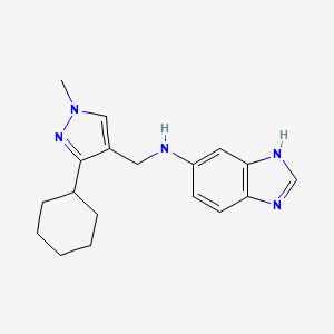 molecular formula C18H23N5 B6806428 N-[(3-cyclohexyl-1-methylpyrazol-4-yl)methyl]-3H-benzimidazol-5-amine 