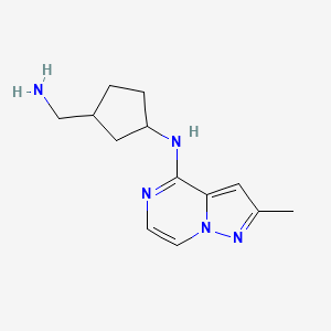 molecular formula C13H19N5 B6806557 N-[3-(aminomethyl)cyclopentyl]-2-methylpyrazolo[1,5-a]pyrazin-4-amine 