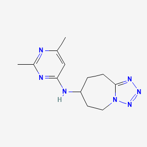 molecular formula C12H17N7 B6807239 N-(2,6-dimethylpyrimidin-4-yl)-6,7,8,9-tetrahydro-5H-tetrazolo[1,5-a]azepin-7-amine 
