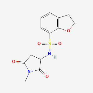 molecular formula C13H14N2O5S B6807248 N-(1-methyl-2,5-dioxopyrrolidin-3-yl)-2,3-dihydro-1-benzofuran-7-sulfonamide 