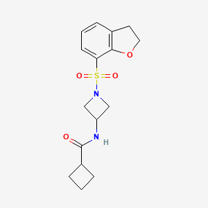 molecular formula C16H20N2O4S B6807258 N-[1-(2,3-dihydro-1-benzofuran-7-ylsulfonyl)azetidin-3-yl]cyclobutanecarboxamide 