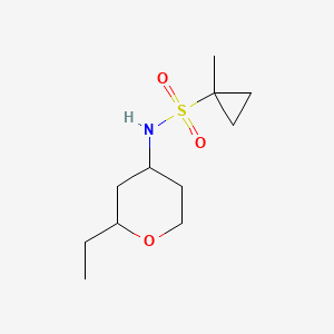 molecular formula C11H21NO3S B6807350 N-(2-ethyloxan-4-yl)-1-methylcyclopropane-1-sulfonamide 