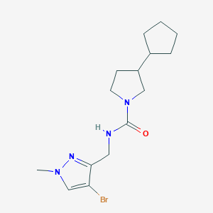 molecular formula C15H23BrN4O B6807450 N-[(4-bromo-1-methylpyrazol-3-yl)methyl]-3-cyclopentylpyrrolidine-1-carboxamide 